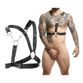 Imbragatura erotica maschile body harness con anello fallico intimo sexy uomo