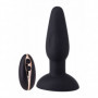 ButtPlug vibrante in silicone dildo liscio dilatatore vibratore anale fallo nero