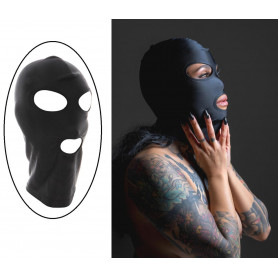 Maschera intera sadomaso cappuccio bondage fetish apertura occhi e bocca unisex