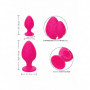 Plug anale fucsia mini maxi dilatatore in silicone 2 pz Cheeky Buttplug