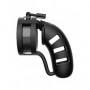 Gabbia per il pene cintura di castità costrittivo bondage Model 19 - Sil Cage Ballsplitter - Black