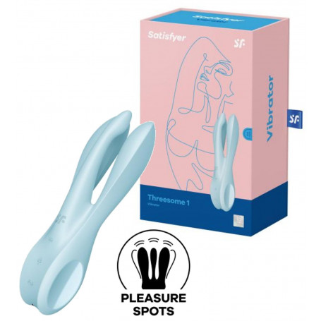 Vibratore vaginale stimola clitoride triplo Satisfyer threesome 1 blue