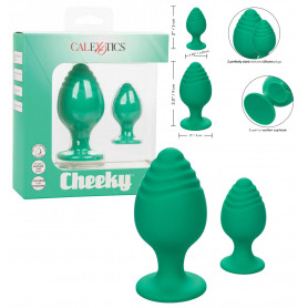 Plug anale kit mini maxi dilatatore verde in silicone 2 pz Cheeky Buttplug