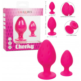 Plug anale fucsia mini maxi dilatatore in silicone 2 pz Cheeky Buttplug