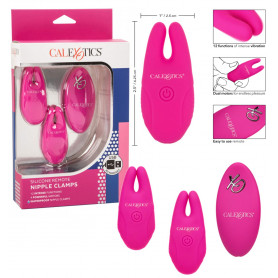 Morsetti vibranti rosa strizza capezzoli Silicone Remote Nipple Clamps