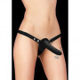 Vibratore indossabile doppio vaginale anale Double Vibrating Silicone Strap-On - Adjustable - Black