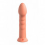 Fallo liscio con ventosa indossabile vaginale anale Super Eight 8 Inch indossabile arancione