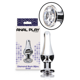 Plug anale piccolo in metallo con pietra Diamond Bum Bijou Small