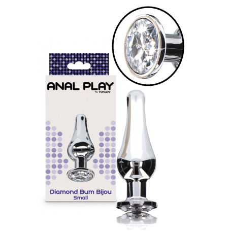 Plug anale piccolo in metallo con pietra Diamond Bum Bijou Small