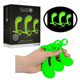 Kit mini maxi stimolatore anale per prostata Set of 3 - Glow in the Dark