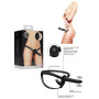 Vibratore indossabile doppio vaginale anale Double Vibrating Silicone Strap-On - Adjustable - Black