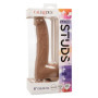 Fallo realistico grande vaginale anale con ventosa Silicone Studs 8 Inch caramello