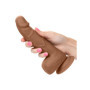 Fallo grande vaginale anale realistico con ventosa Silicone Studs 6 Inch caramello