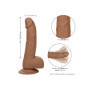 Fallo grande vaginale anale realistico con ventosa Silicone Studs 6 Inch caramello