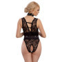 Body sexy donna in pizzo nero con scollo profondo Abierta fina