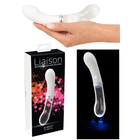 Vibratore per punto G in silicone morbido e vetro G-Spot LED Vibrator