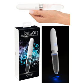 Vibratore classico in silicone e vetro vaginale anale Straight LED Vibrator