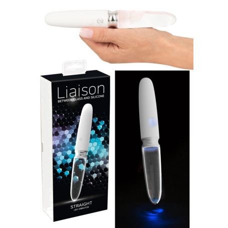 Vibratore classico in silicone e vetro vaginale anale Straight LED Vibrator