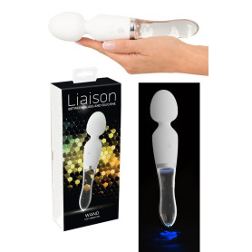 Vibratore in silicone e vetro vaginale anale clitoride Wand LED Vibrator