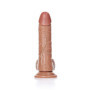 Fallo mini con ventosa e testicoli vaginale anale curved dildo 6" Tan