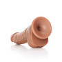 Fallo mini con ventosa e testicoli vaginale anale curved dildo 6" Tan