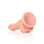 Fallo vaginale realistico anale con ventosa e testicoli curved dildo 7" rosa