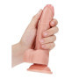 Fallo vaginale realistico anale con ventosa e testicoli curved dildo 7" rosa