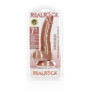 Fallo realistico vaginale anale con ventosa e testicoli curved dildo 7" tan