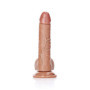 Fallo realistico vaginale anale con ventosa e testicoli curved dildo 7" tan