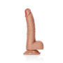 Fallo realistico vaginale anale con ventosa e testicoli curved dildo 7" tan