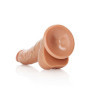 Fallo realistico vaginale anale con ventosa e testicoli curved dildo 7" tan