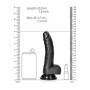 Fallo vaginale anale realistico con ventosa e testicoli curved dildo 7" black