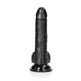 Fallo vaginale anale realistico con ventosa e testicoli curved dildo 7" black