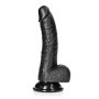 Fallo vaginale anale realistico con ventosa e testicoli curved dildo 7" black