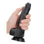 Fallo vaginale anale realistico con ventosa e testicoli curved dildo 7" black