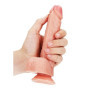 Fallo realistico vaginale anale con ventosa e testicoli straight dildo 7" rosa