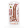 Fallo grande realistico vaginale anale con ventosa testicoli curved dildo 8" tan