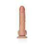 Fallo grande realistico vaginale anale con ventosa testicoli curved dildo 8" tan