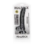 Fallo realistico anale vaginale con ventosa e testicoli curved dildo 8" black