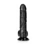 Fallo realistico anale vaginale con ventosa e testicoli curved dildo 8" black