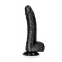 Fallo realistico anale vaginale con ventosa e testicoli curved dildo 8" black