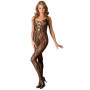 Tutina in microrete nero sexy bodystocking intimo aperto