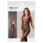 Tutina in microrete nero sexy bodystocking intimo aperto