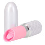 Vibratore a rossetto lingua vibrante in silicone clitoride vaginale Lusty rosa