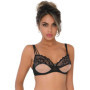 Reggiseno sexy donna con pizzo nero Unlined bra w faux underbust